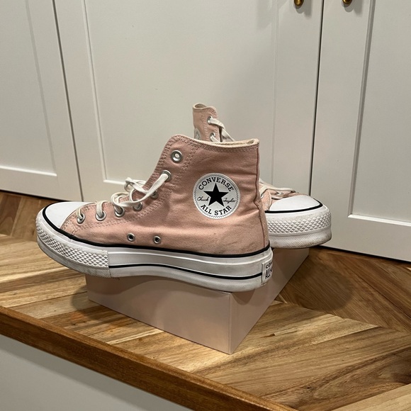 Converse high tops pink size 8 platform or thick soles - Picture 5 of 12